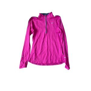 Nike Element Dri-Fit Women Size S Fuchsia Lightweight Athletic Pullover 1/4 Zip